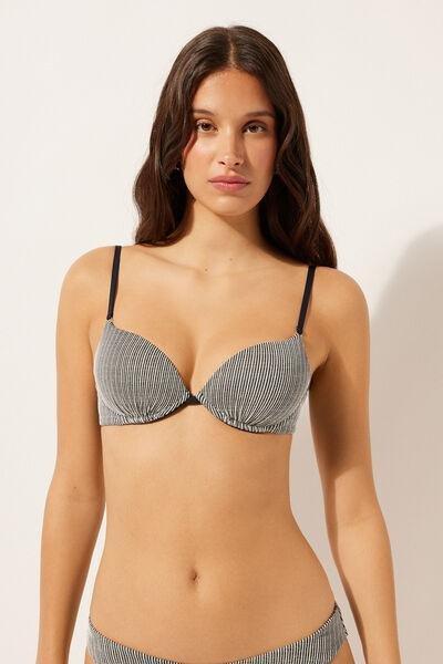 Gold/Black Push-Up Bikini Top, 5501_146E, large image number 0