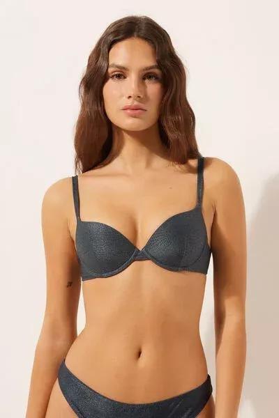 Blue Glowing Python Push-Up Bikini Top, 5501_167E, large image number 0