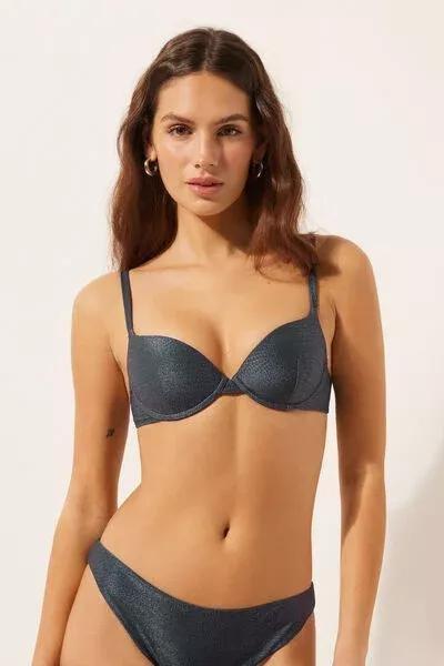 Blue Glowing Python Push-Up Bikini Top, 5501_167E, large image number 1