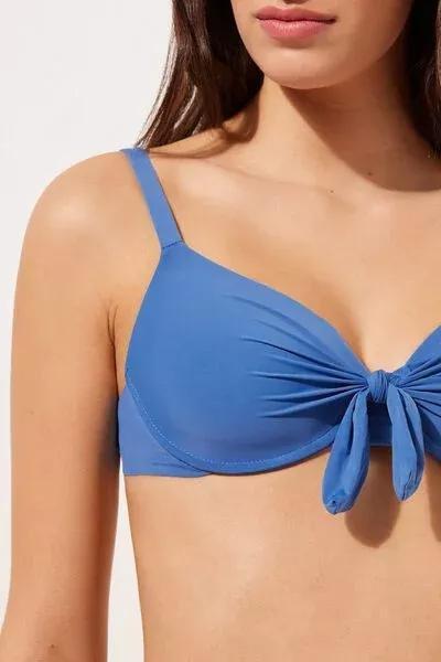 Blue Padded Push-Up Bikini Top, 5501_060E, large image number 3