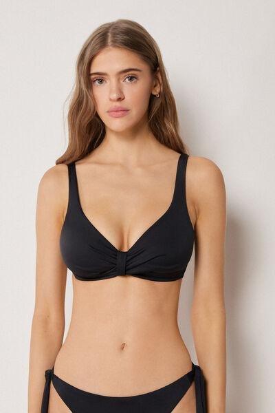 Black Premium Sculpt Classic Triangle Bikini Top, 5501_163E, large image number 0