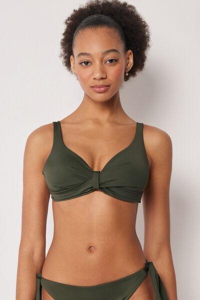 Green Premium Sculpt Classic Triangle Bikini Top, 5501_164E, medium