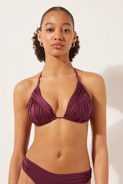 Burgundy Slide Triangle Bikini Top, 5501_102E, large image number 1