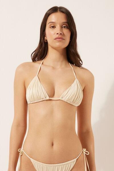 White Removable Padding Triangle Bikini Top, , large image number 1