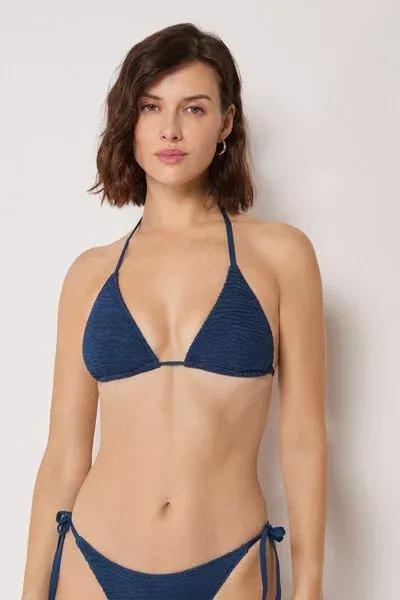 Navy Crinkle Waves Triangle Bikini Top, 5501_157E, large