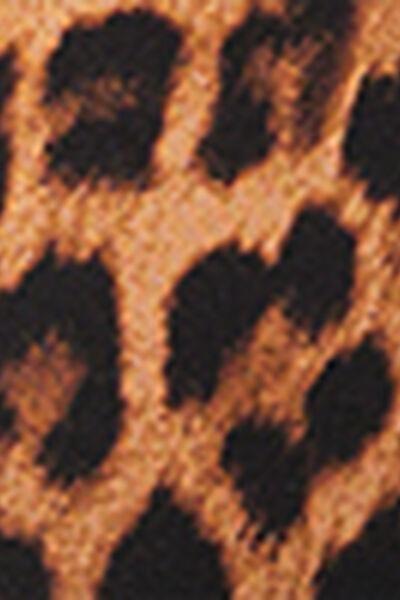 Brown Animal Print Triangle Bikini Top, 5501_145E, large image number 4