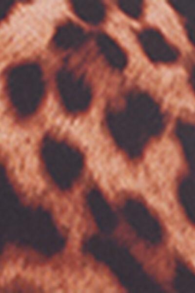 Brown Animal Print Triangle Bikini Top, 5501_152E, large image number 4