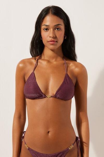 Burgundy Golden Glow Triangle Bikini Top, 5501_153E, medium