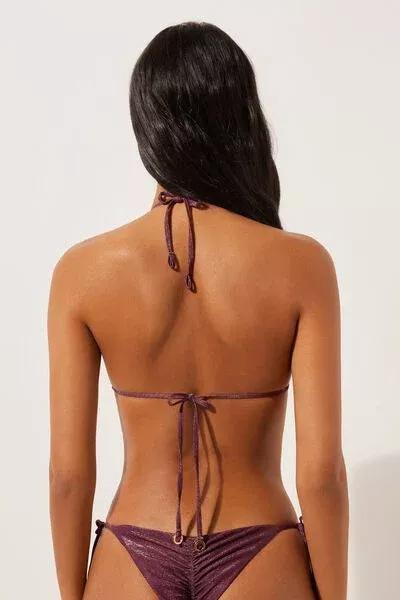 Burgundy Golden Glow Triangle Bikini Top, 5501_153E, large image number 2
