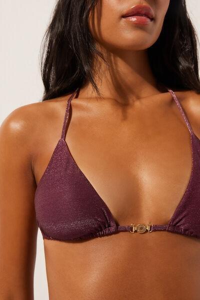 Burgundy Golden Glow Triangle Bikini Top, 5501_153E, large image number 3