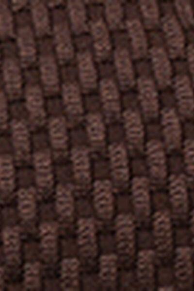 Brown Bicolour Embroidery Triangle Bikini Top, 5501_170E, large image number 5