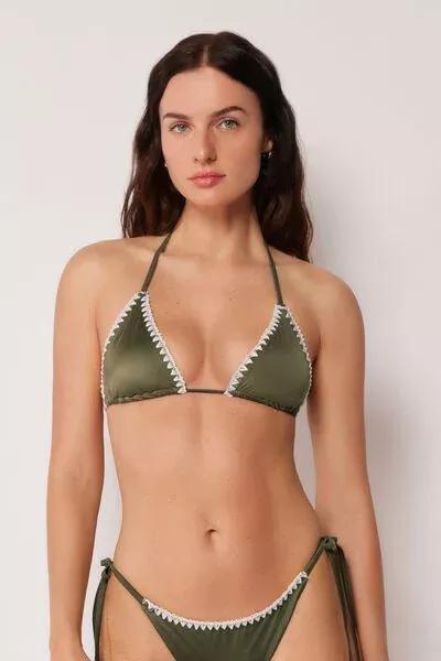 Green Refined Shine Triangle Bikini Top, 5501_173E, large image number 0