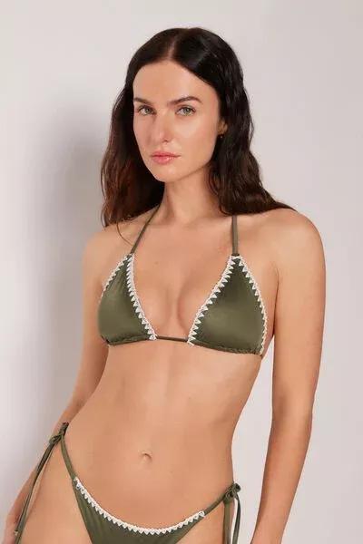 Green Refined Shine Triangle Bikini Top, 5501_173E, large image number 3