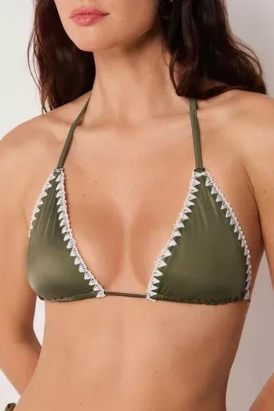 Green Refined Shine Triangle Bikini Top, 5501_173E, large image number 4