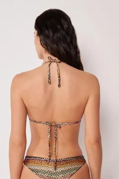 Brown Elegant Ethnic Triangle Bikini Top, 5501_174E, large image number 2