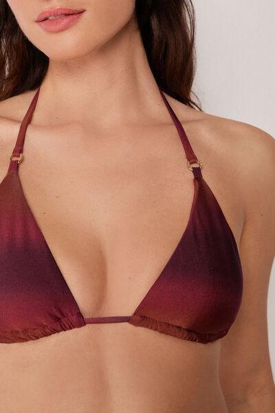 Burgundy Soft Shades Triangle Bikini Top, 5501_177E, large image number 3