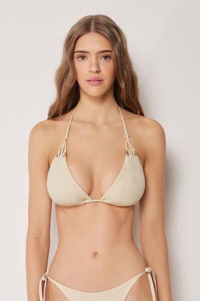 White Wild Jungle Triangle Bikini Top, 5501_186E, large image number 0