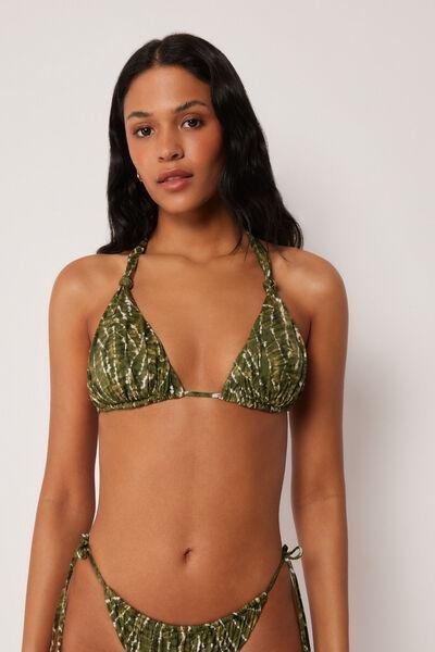 Green Tie-Dye Triangle Bikini Top, 5501_187E, large image number 0