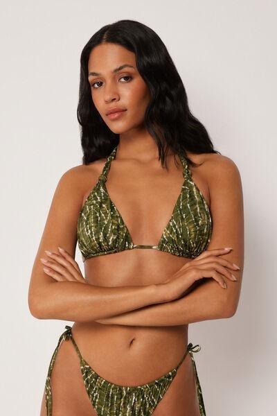 Green Tie-Dye Triangle Bikini Top, 5501_187E, large image number 1