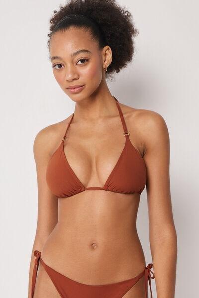 Brown Premium Fit Triangle Bikini Top, 5501_161E, medium