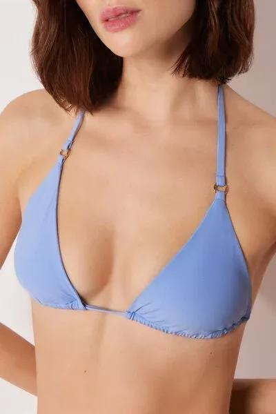 Blue Premium Fit Triangle Bikini Top, 5501_162E, large image number 3