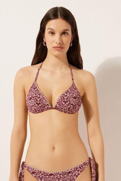 Burgundy Padded Push-Up Bikini Top, , large image number 1
