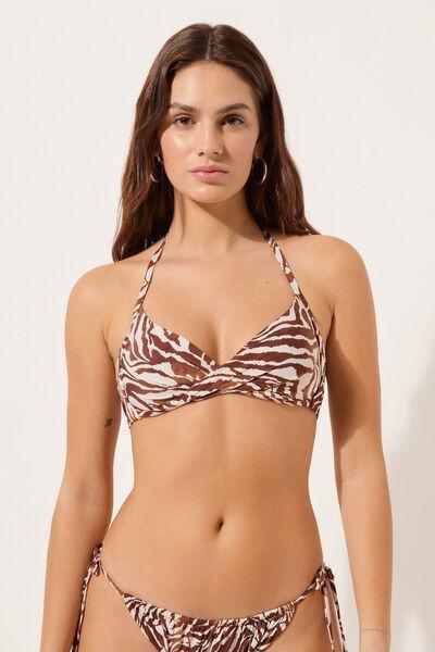 Brown Padded Triangle Bikini Top, 5501_028E, large image number 1
