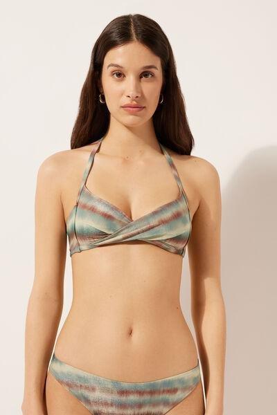 Green Tie-Dye Triangle Bikini Top, 5501_110E, large image number 1