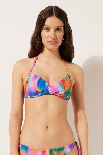 Multicolour Padded Triangle Bikini Top, 5501_113E, large image number 1