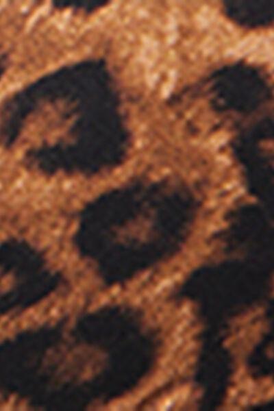 Brown Animal Print Padded Triangle Bikini Top, 5501_145E, large image number 4