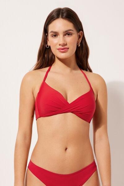 Red Crossover Triangle Bikini Top, , large image number 1
