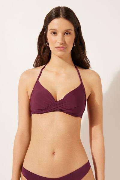Burgundy Padded Triangle Bikini Top, , large image number 1