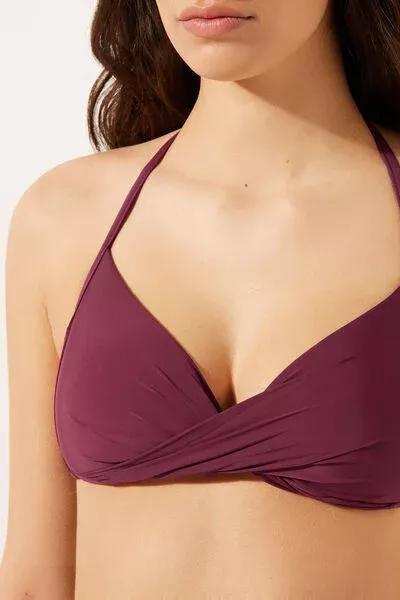 Burgundy Padded Triangle Bikini Top, 5501_101E, large image number 3