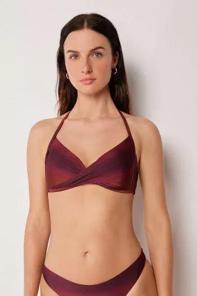 Burgundy Soft Shades Graduated Triangle Bikini Top, 5501_177E, large image number 0