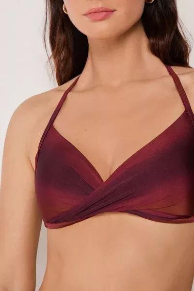 Burgundy Soft Shades Graduated Triangle Bikini Top, 5501_177E, large image number 3