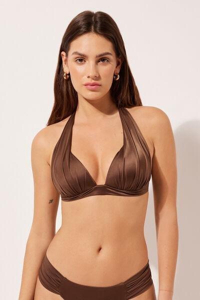Brown Padded Triangle Bikini Top, , large image number 1