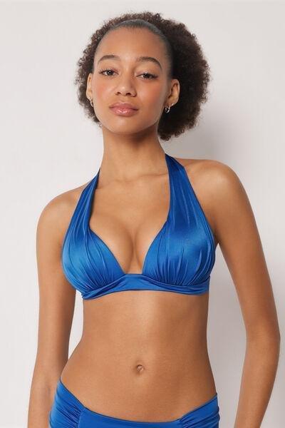 Blue Graduated Padded Triangle Bikini Top, 5501_155E, large image number 0