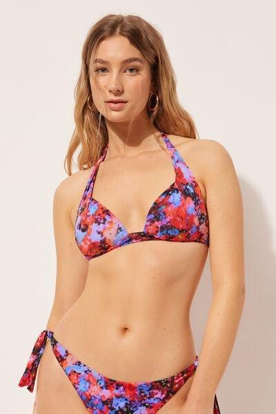 Multicolour Padded Triangle Bikini Top, , large