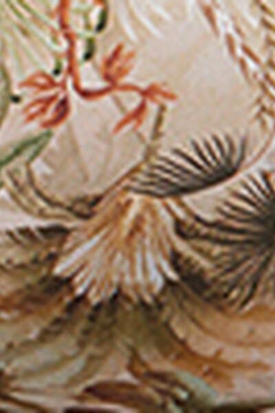 Beige/Green Tropical Foliage Padded Triangle Bikini Top, 5501_144E, large image number 4