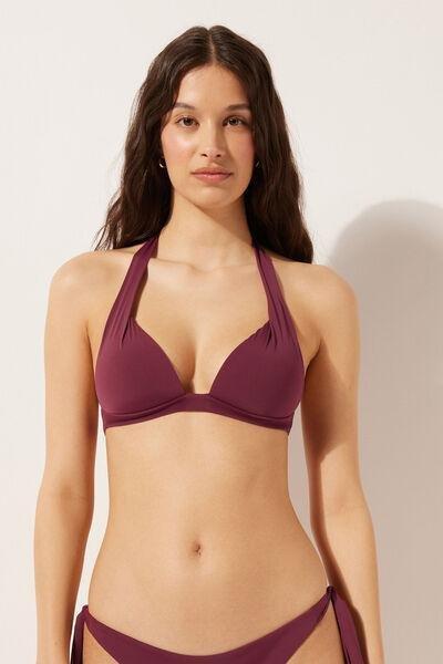 Burgundy Padded Triangle Bikini Top, 5501_101E, large image number 1