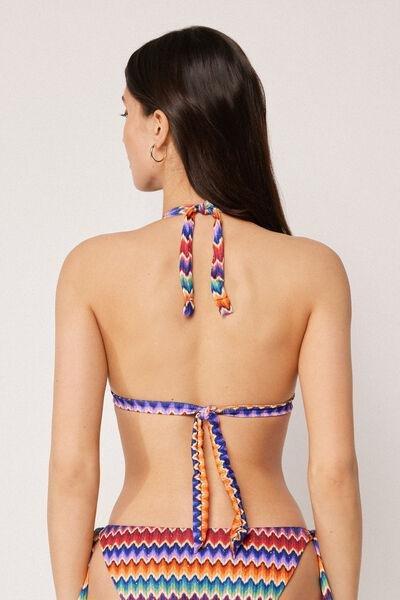 Brown Vibrant Chevron Padded Triangle Bikini Top, 5501_189E, large image number 2