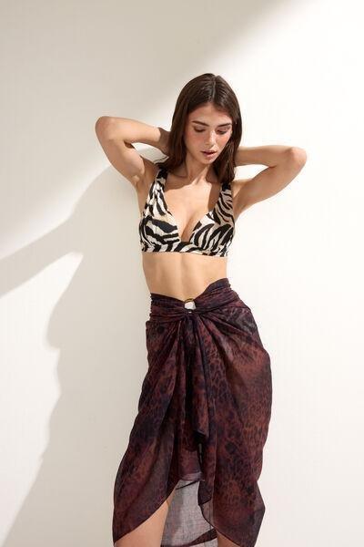 White/Black Savannah Zebra Padded Triangle Bikini Top, 5501_247E, large image number 1