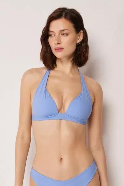 Blue Premium Fit Padded Triangle Bikini Top, 5501_162E, large