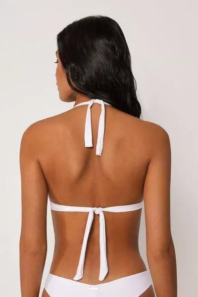 White Premium Fit Padded Triangle Bikini Top, 5501_238E, large image number 2