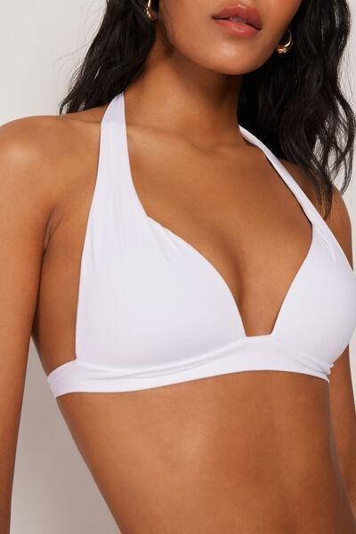 White Premium Fit Padded Triangle Bikini Top, 5501_238E, large image number 3