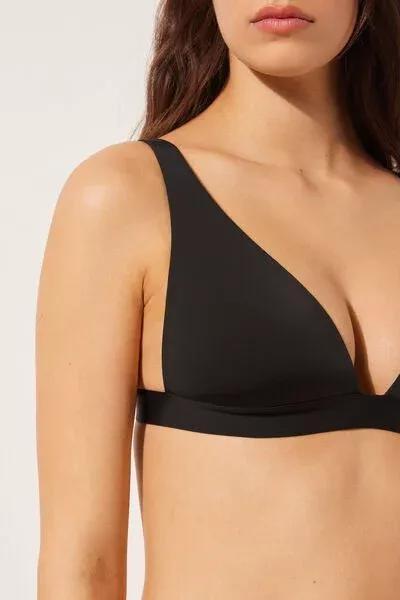 Black Lightly Padded Triangle Bikini Top, 5501_820C, large image number 3