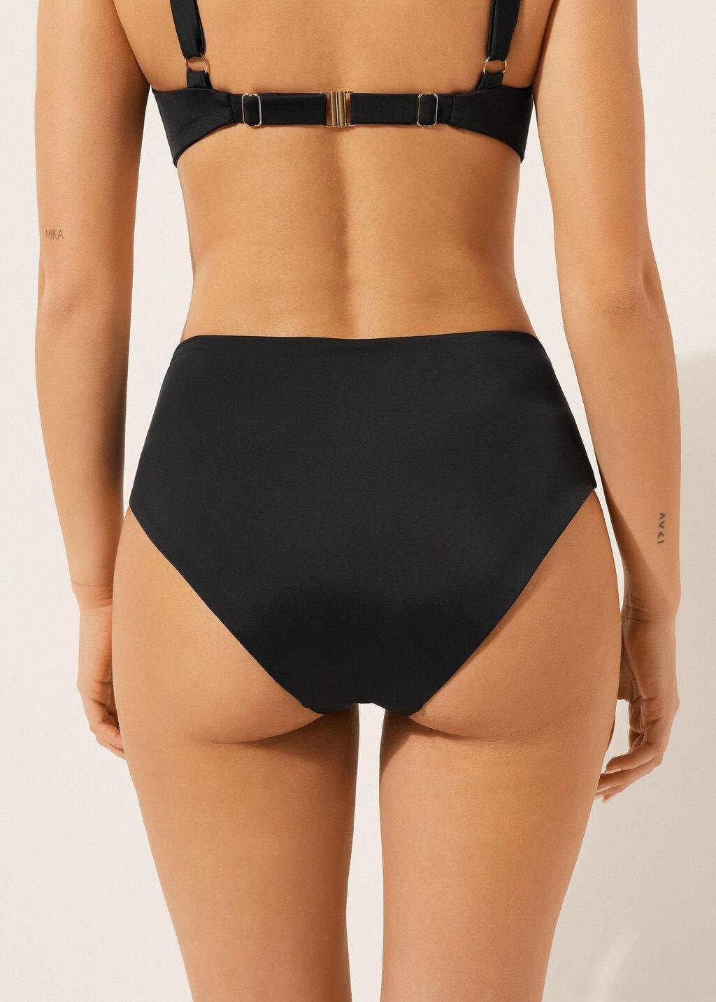 Black High-Waisted Bikini Bottoms, , large image number 2