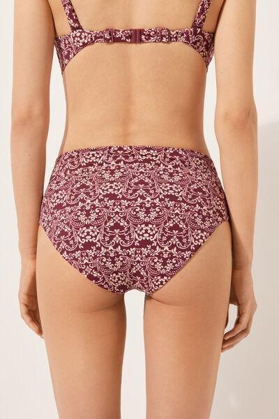 Burgundy Slimming High-Waisted Bikini Bottoms, , large image number 2