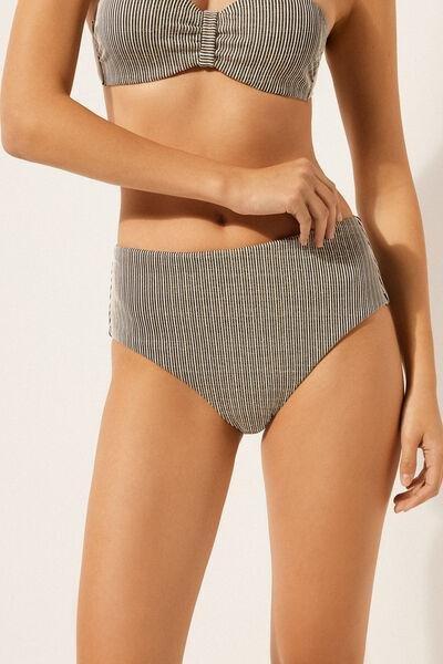 Gold/Black High-Waisted Bikini Bottoms, 5501_146E, medium