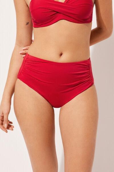 Red High-Waisted Bikini Bottoms, , large image number 0